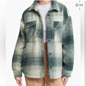 Thread & Supply Green Plaid Teddy Jacket